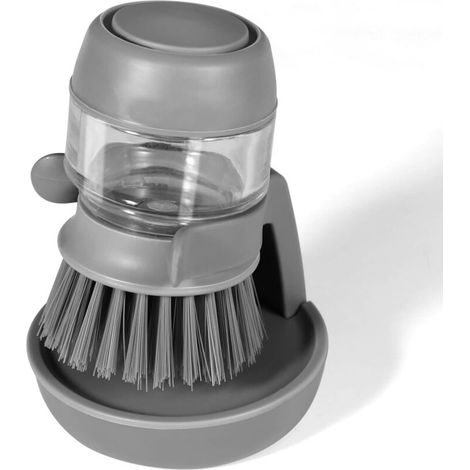 Brosse à Vaisselle Distributrice de Savon, Brosse à Main de Cuisine pour Le Nettoyage de la Vaisselle, des Casseroles, des Poêles et des éviers -- Grise V014DCBGRE Taille Unique (1/5)