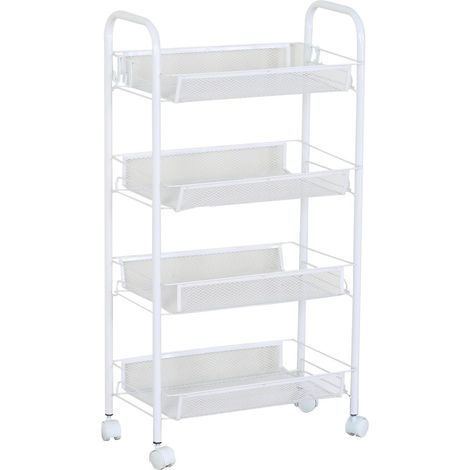 Almacenaje - Carrito Verdulero 4 Estantes Kitchen - Blanco
