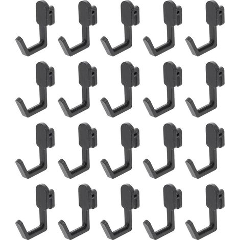 Lot de 20 crochets de rangement en plastique noir en forme (1/5)