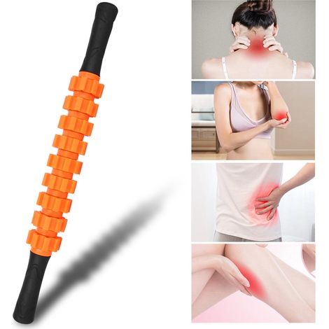 Rouleau de Massage Sportif Haute Densité pour Fascia - Détente Musculaire et Récupération - Orange