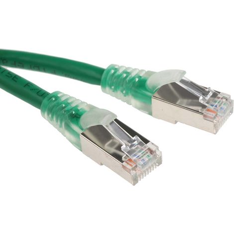 Câble Ethernet cat 5e Avec connecteur gaine PVC Vert / , F/UTP, 1m ( Prix pour 1 )