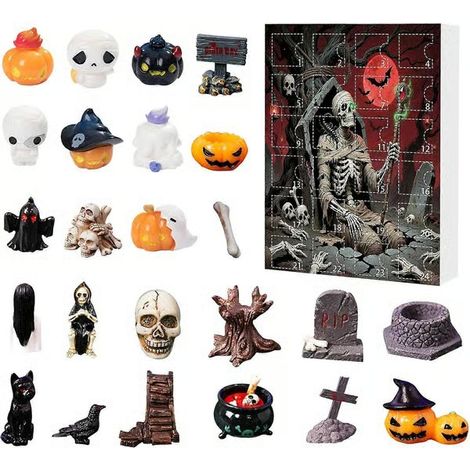 2026 Halloween calendrier de compte à rebours 3D 24 jours cadeau surprise non plat pour enfants filles fille nièce petite-fille 2 (1/5)