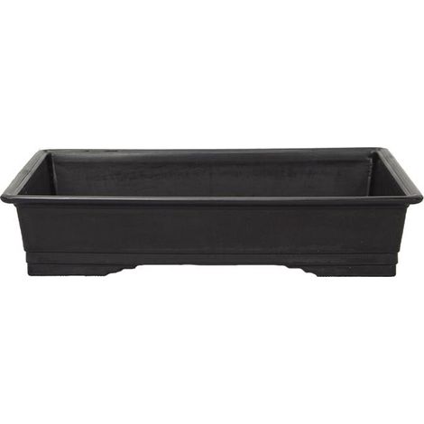 Vaso Giapponese rettangolare in plastica marrone per bonsai 31x21,5x5,5 cm - PG7