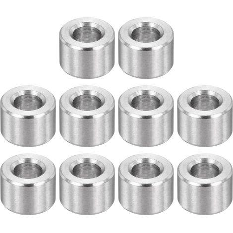 Lot de 12 entretoises M5 en acier inoxydable - Entretoises en métal - 5 mm de diamètre intérieur x 10 mm de diamètre extérieur x 7 mm de long - Pour vis de 1/32" ou M5 (1/5)