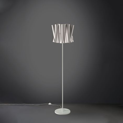 Piantana base e stelo in metallo FOLIO paralume Argento diametro 40x h164 cm
