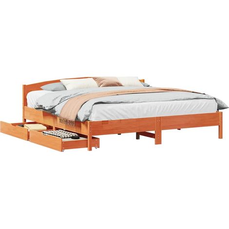 Maison Exclusive - Letto senza Materasso Marrone Cera 180x200 cm in Legno di Pino