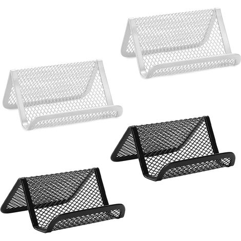 Support Pour Cartes De Visite - En Maille Métallique - 10,5 x 8 x 5,6 cm - Bureau Clinique Magasin - Lot De 4 (1/5)