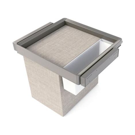 EMUCA Kit plateau auxiliaire - panier et rack ajustable Quartz pour armoires - glissières extension totale et à fermeture douce - Module 60cm - Finition Titane (1/5)