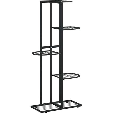 5-Floor Flower Stand 43x22x98 cm Black Metal vidaXL