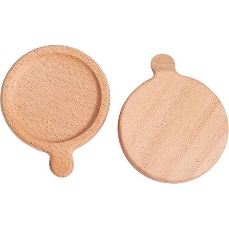 Dessous de verre/tapis isolants thermiques en bois de style japonais, lot de 2, pour usage domestique. (1/5)