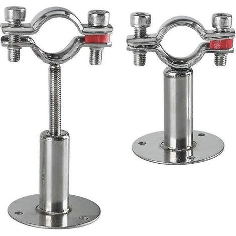 2 jeux de supports de tubes réglables en acier inoxydable Screw32 avec vis, fixations au plafond pour tubes et tiges de diamètre 32-34 mm (1/4)