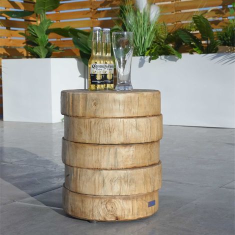 Abrihome Outdoor Indoor Concrete Furniture Side Table, Wood (1/5)