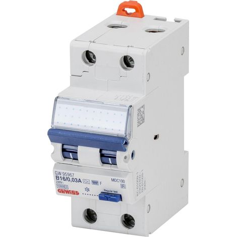 DISJONCTEUR DIFF.COMPACT 2P C25 10KA F/0,03 2M GEWISS GW95959