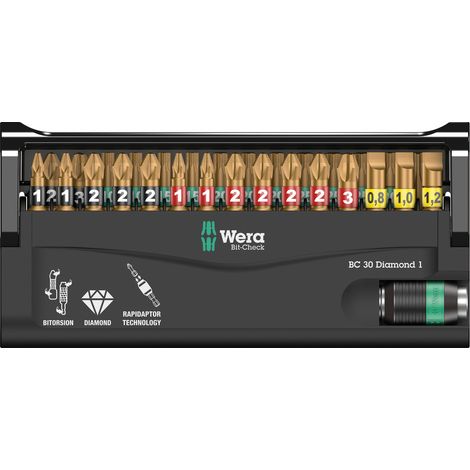 Wera Bitsortiment Bit-Check Diamond 1 30-teilig Schlitz/PH/PZD/TX (1/5)