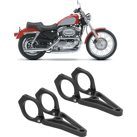 Supports de phares de moto (lot de 2) supports de fixation pour tubes de 33 à 41 mm pour Honda, Kawasaki, Suzuki et Yamaha (noir) (1/5)