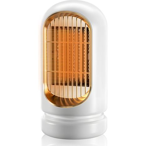 Chauffage d'appoint 1200W - Mini radiateur soufflant silencieux, protection anti-surchauffe et anti-basculement, 2 niveaux de puissance, économique, pour chambre et bureau (1/5)