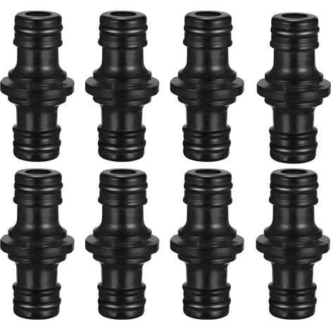 8 Pièces 1/2 Pouce Double Raccord Mâle – Connecteur de Tuyau pour Arrosage Jardin et Maison, Raccordement de Tuyauterie, Double Connecteur – Noir (1/5)