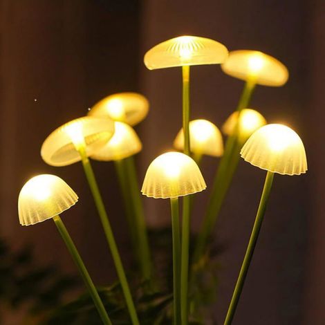 2 Pièces Lampes Solaires Exterieures Jardin,8 LED lumière Méduse Extérieure Solaire Lucioles, Balancer Lumière Solaires,Blanc Chaud (1/5)