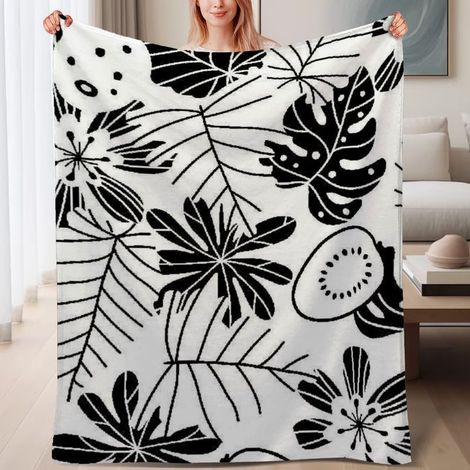 Couverture de lit en polaire, douce et chaude en microfibre chaude pour le printemps, décoration de chambre à coucher, cadeau parfait pour femmes et hommes, 6080 pouces (1/4)