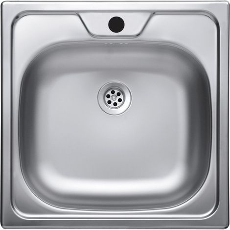 Lavello cucina incasso monostampo N244KR 1 vasca 48x48 cm. inox (1/4)