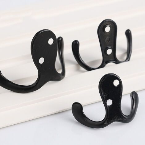 10 Pièces Patère Patere Porte Manteau Mural, Crochets Doubles Porte Manteau avec Vis pour Mural Salle de Bain Cuisine,5541mm,13g (1/5)