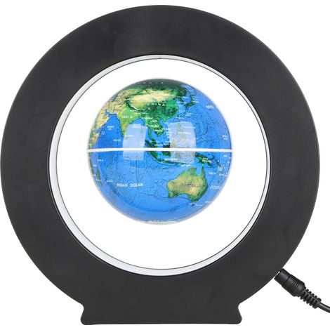 Globe magnétique en lévitation, base OShap, carte du monde, boule décorative de bureau, outil pédagogique 100-240 V (prise UE) (1/5)