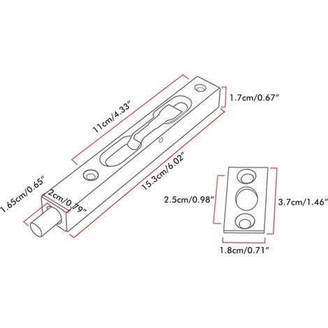 Lot de 2 Serrures de Porte Affleurantes en Alliage de Zinc, Verrou de Sécurité Dissimulé pour Portes Françaises, Portes Composites, Portes en Bois et Portes Double Battant (1/4)