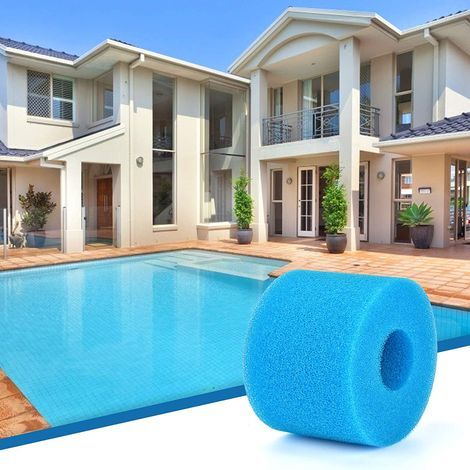 Typ S1 Filterschwamm, Schaumstofffilterkartusche, Schaumstoff für Schwimmbadfilter, wiederverwendbar und waschbar, Schaumstofffilter für Spa, Schwimmbad, Whirlpool (8, Blau) (1/5)