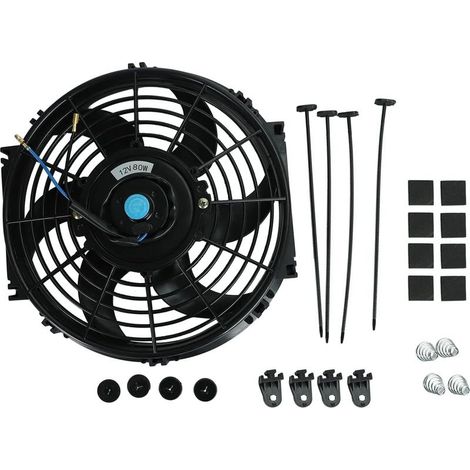 10 Inch 12V 80W Universal Slim Electric Radiator Fan Push Pull-Fold Motor (1/5)