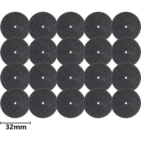 100 discos de corte de diamante mini de 32 mm para Dremel, hojas de sierra circular de resina HSS para cortar madera, metal, plástico y piedra.