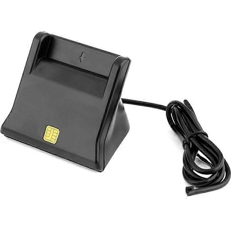 Lecteur de cartes à puce pour cartes SIM, cartes de téléphone portable, cartes d'identité, cartes à puce, cartes CAC et cartes bancaires (ports A+C). (1/5)