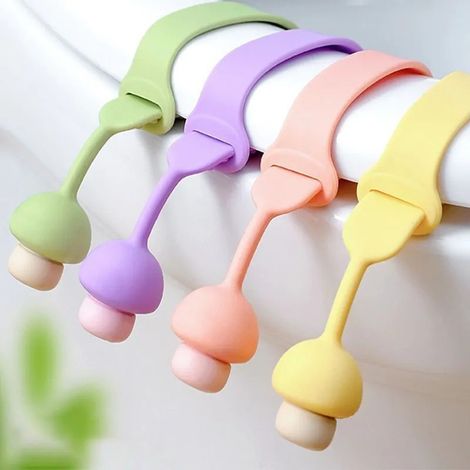 4pcs Poignée de levage de couvercle de toilette en silicone, évitez de toucher la poignée de couvercle de toilette, pour salle de bain, maison, voyage, bureau, hôtel (1/5)