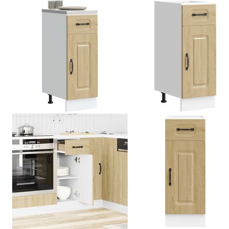 Mueble bajo de cocina Kalmar madera ingeniería de roble sonoma - Almacenamiento bajo cocina - Gabinete cocina