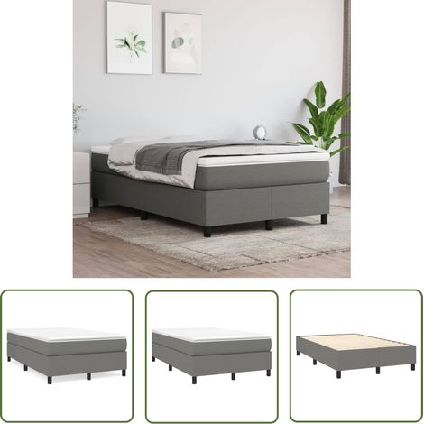 The Living Store Bettgestell ohne Matratze Dunkelgrau 120x200 cm Stoff - Bettes Gestell - Doppelbett - Boxspringbetten - Lattenrost - Schlafzimmer Möbel (1/5)