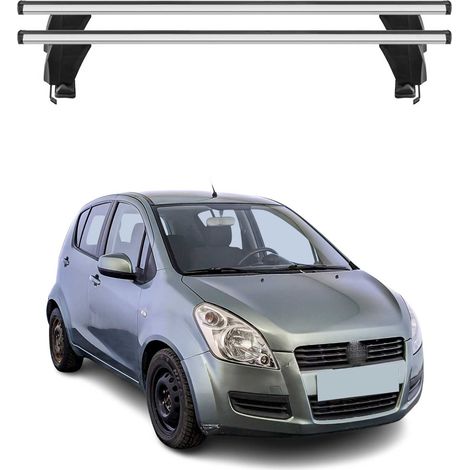 OMAC Dachträger Querträger Alu für Suzuki Splash 2008-2014 – Abschließbar – T-Nut – City-Crash-getestet – Max. 50 kg Silber (1/5)