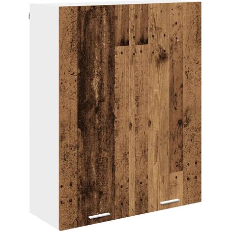 Armadio sospeso moderno ampio spazio di archiviazione 80 x 31 x 100 cm in legno multistrato legno vecchio 020053407