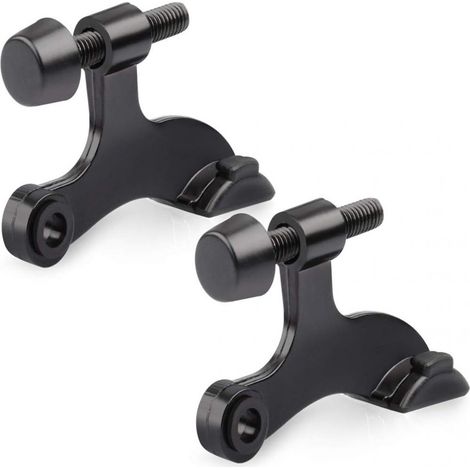 TuseRxln Butée de porte noire 2 pièces (réglable) – Cale de porte en caoutchouc durable avec design antidérapant pour garder les portes ouvertes (1/4)