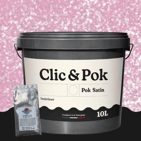 Peinture Effet Pailleté pour Murs & Plafonds - POK PAILLETTE - 10L - Rose Girly (1/4)