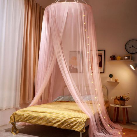 Moustiquaire de Lit Princesse - Voile Anti-Moustiques Décoratif pour Chambre Enfant, Tente Cabane