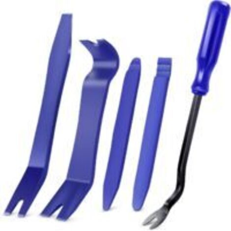 royaluxe-Kit d'outils de démontage de garniture automatique 5 pièces Kit d'outils de levier anti-rayures pour panneau de clip de porte de voiture - 5 pièces
