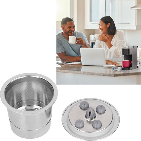 Machine à café Keurig K-Supreme Plus avec filtre réutilisable en acier inoxydable et dosettes K-Cup à cinq trous. (1/5)