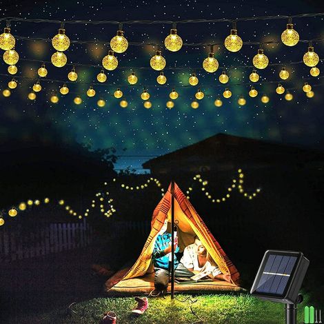 Guirlande Lumineuse Solaire - 50 Boules Cristal LED - 9 M - Extérieur Jardin Cour Patio - 8 Modes - Panneau Solaire Monocristallin 180° - Batterie 400 mAh (1/5)