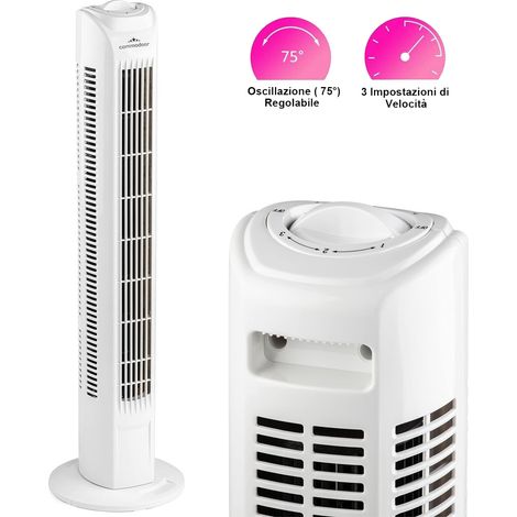 Ventilatore a Torretta Oscillante 45W Alto 78 cm 3 Velocita Colonna Verticale