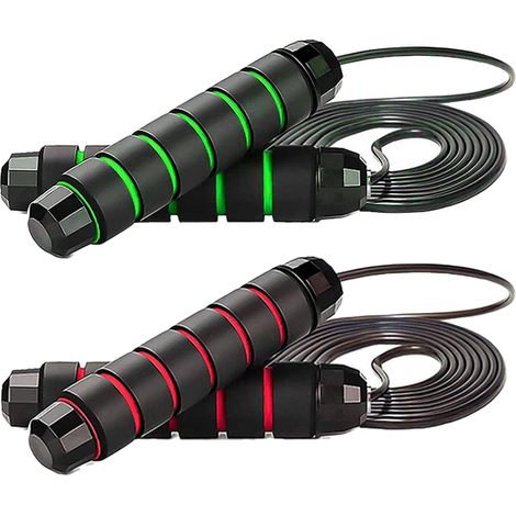 Corde À Sauter - Système Roulements À Billes - Câble PVC Réglable - Pour Fitness Et Cardio - Lot De 2 (1/5)