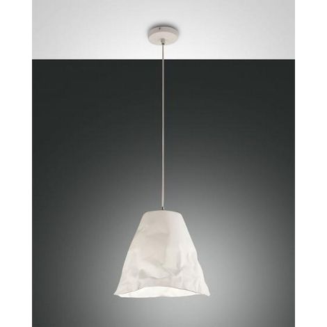 Crumple Sospensione Bianca Fabas Collezione CRUMPLE Stile Metallo Porcellana 1 Luce (1/2)