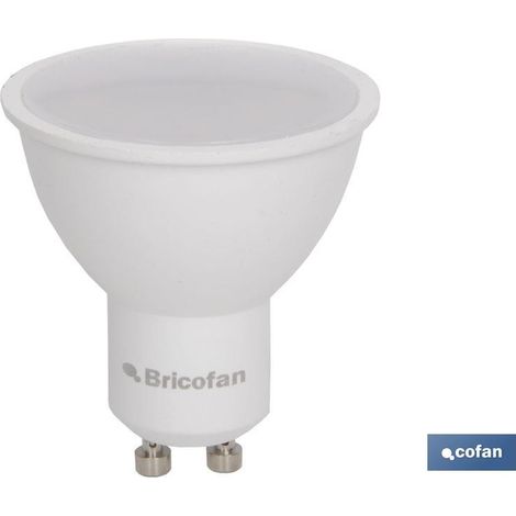 Dichroitische LED-Glühbirne GU-10 (5W 5000K 400lm) IP20 Ø5x5,7cm aus Aluminium und weißem Acryl (1/2)