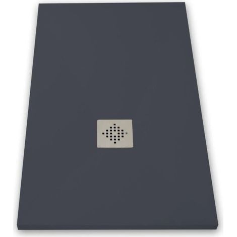 Piatto doccia ultrasottile 70 x 170 cm PURE in resina finitura ardesia antracite
