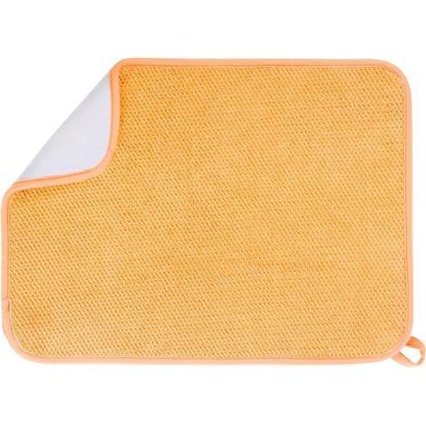Mikrofaser-Abtropfmatte 38 x 50 cm – Extrem saugfähig, schnelltrocknend – Maschinenwaschbar – Für alle Küchenutensilien geeignet – Gelb (1/5)