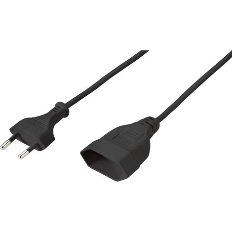 Sygonix SY-5044230 Strom Verlängerungskabel Schwarz 0.20 m H03VVH2-F 2X 0,75 mm² (1/2)