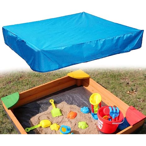 Housse de bac à sable étanche, 180 x 180 x 20 cm, tissu Oxford, housse de bac à sable pour jouets, pour bac à sable, piscine, terrasse, jardin, imperméable, anti-poussière, bleu (1/5)